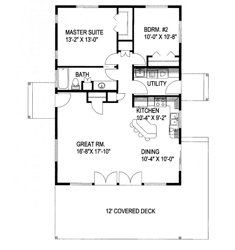 Vacation House Plan First Floor - Huntland Lake Home 088D-0216 - Search House Plans and More