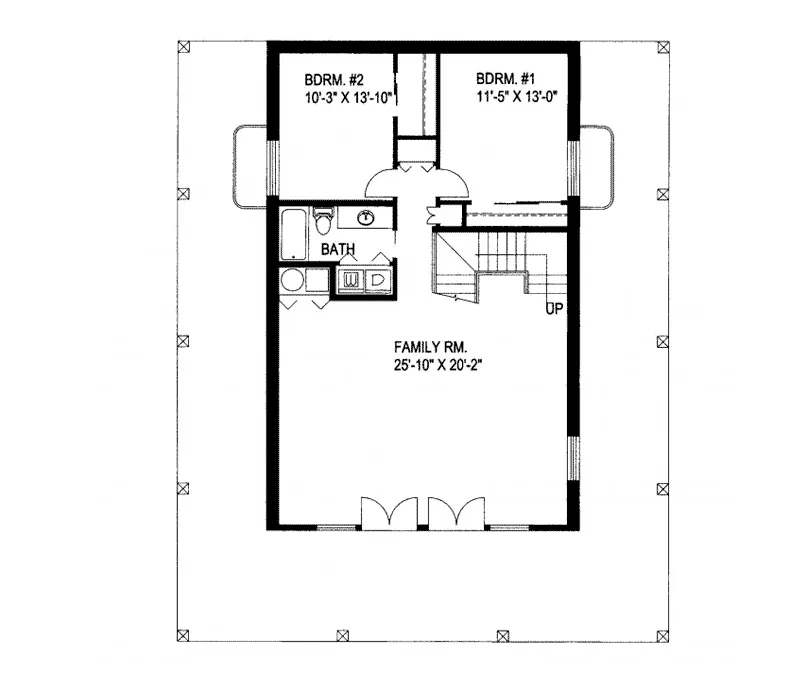 Ranch House Plan Lower Level Floor - Sherwood Pines Mountain Home 088D-0217 - Shop House Plans and More