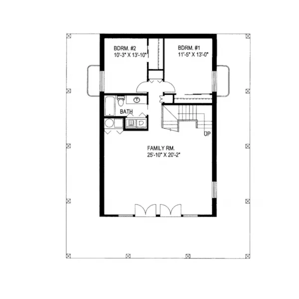 Lake House Plan Lower Level Floor - Sherwood Pines Mountain Home 088D-0217 - Shop House Plans and More