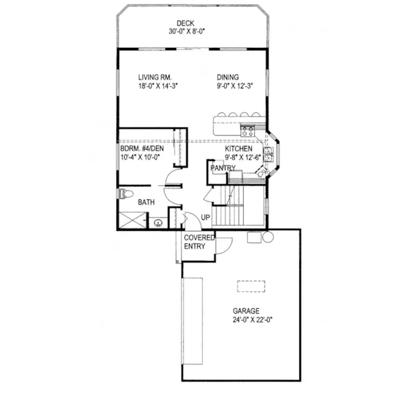 Lake House Plan First Floor - Kimball Contemporary Home 088D-0218 - Search House Plans and More