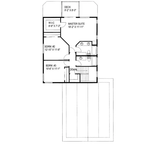 Lake House Plan Second Floor - Kimball Contemporary Home 088D-0218 - Search House Plans and More