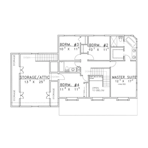 Farmhouse Plan Second Floor - Summerfield Farm Country Home 088D-0219 - Shop House Plans and More