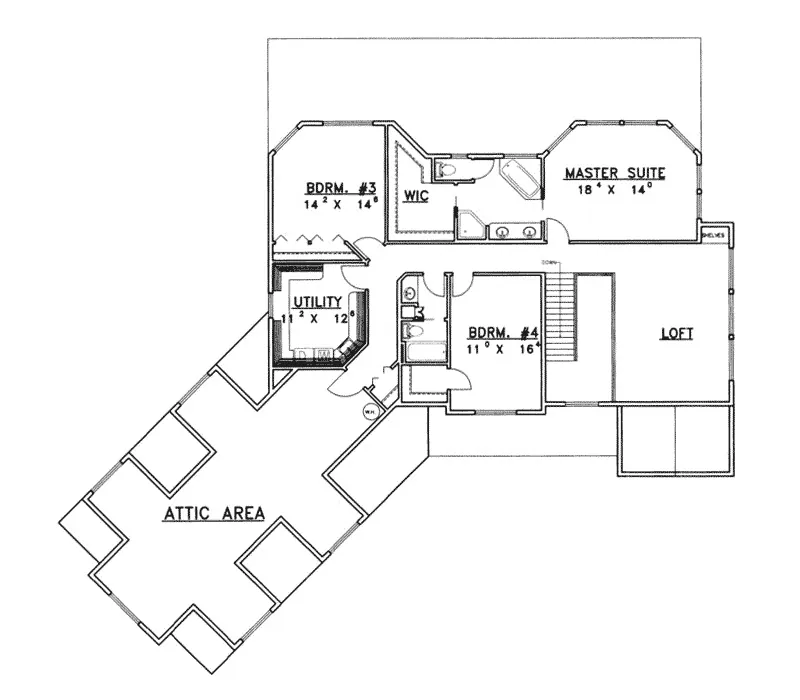 Southern House Plan Second Floor - Foster Place Luxury Home 088D-0222 - Search House Plans and More
