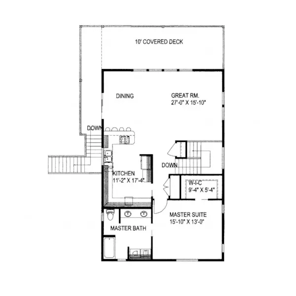 Country House Plan First Floor - Sycamore Landing Vacation Home 088D-0223 - Shop House Plans and More