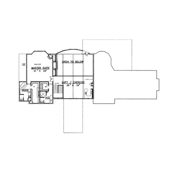 Modern House Plan Second Floor - Season Park Contemporary Home 088D-0224 - Shop House Plans and More