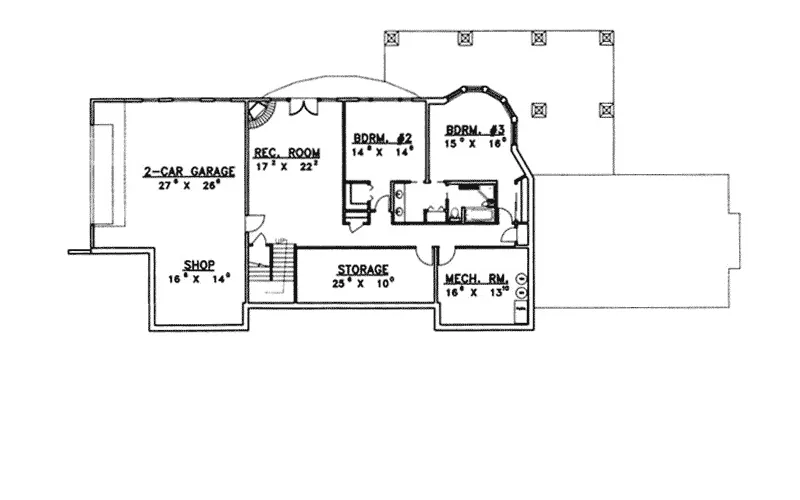 Country House Plan Lower Level Floor - Season Park Contemporary Home 088D-0224 - Shop House Plans and More