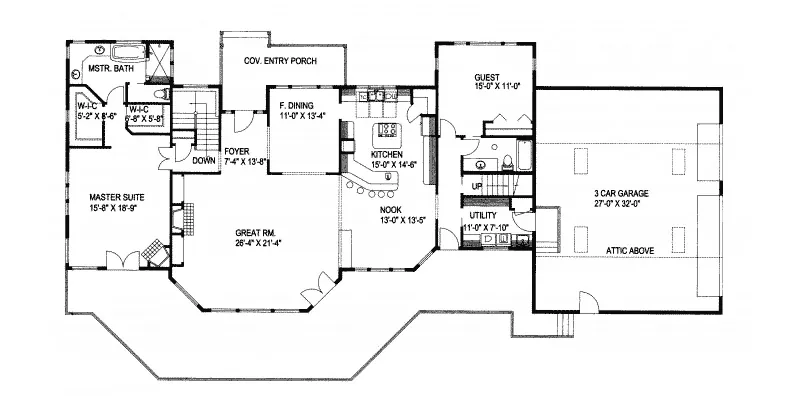Luxury House Plan First Floor - Neva Luxury Waterfront Home 088D-0228 - Shop House Plans and More