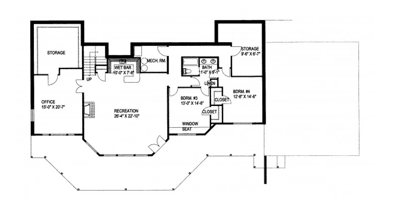Traditional House Plan Lower Level Floor - Neva Luxury Waterfront Home 088D-0228 - Shop House Plans and More