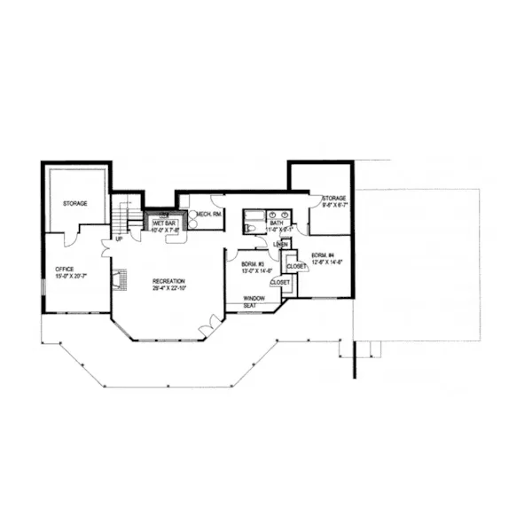 Ranch House Plan Lower Level Floor - Neva Luxury Waterfront Home 088D-0228 - Shop House Plans and More