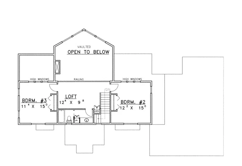 Modern House Plan Second Floor - Burton Cliff A-Frame Home 088D-0230 - Search House Plans and More