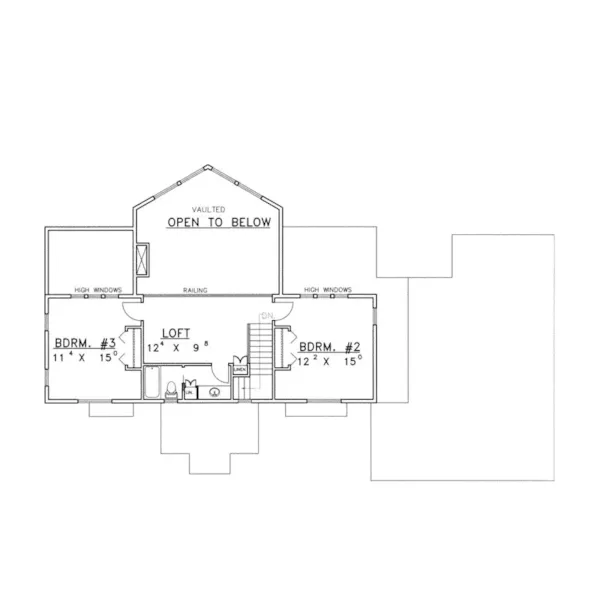 Lake House Plan Second Floor - Burton Cliff A-Frame Home 088D-0230 - Search House Plans and More