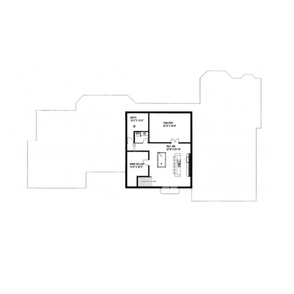 Waterfront House Plan Lower Level Floor - Lakesite Luxury Log Home 088D-0233 - Shop House Plans and More