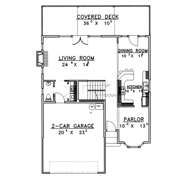 Traditional House Plan First Floor - Dulaney Contemporary Home 088D-0235 - Search House Plans and More