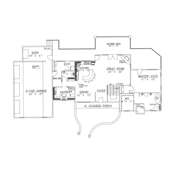 Luxury House Plan First Floor - Balsam Heights Modern Home 088D-0237 - Search House Plans and More