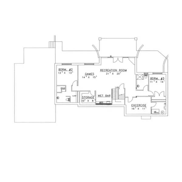 Luxury House Plan Lower Level Floor - Balsam Heights Modern Home 088D-0237 - Search House Plans and More