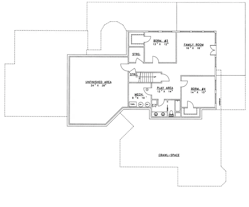 Contemporary House Plan Lower Level Floor - Pandora Point Contemporary Home 088D-0241 - Shop House Plans and More