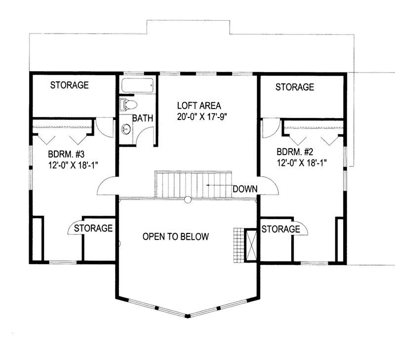 A-Frame House Plan Second Floor - Fostermill Mountain Home 088D-0242 - Search House Plans and More
