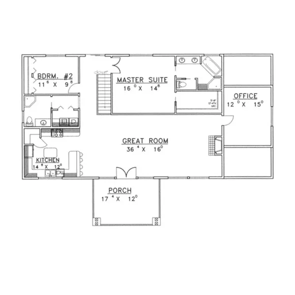 Country House Plan Second Floor - Falls Mill Contemporary Home 088D-0245 - Search House Plans and More