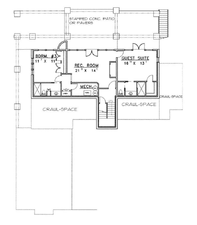 Country House Plan Lower Level Floor - Walton Ferry Luxury Log Home 088D-0246 - Shop House Plans and More