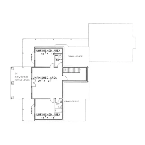 Contemporary House Plan Lower Level Floor - Hayden Spring Contemporary Home 088D-0247 - Search House Plans and More