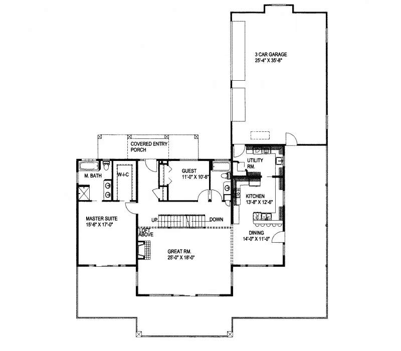 Lake House Plan First Floor - Howes Mill Waterfront Home 088D-0249 - Search House Plans and More