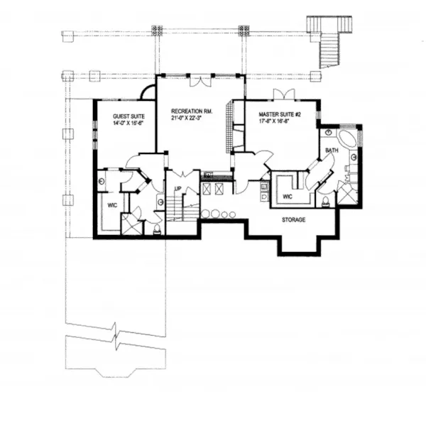 Rustic House Plan Lower Level Floor - Palisade Heights Luxury Home 088D-0250 - Shop House Plans and More