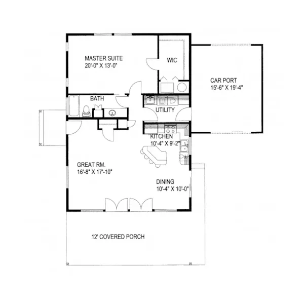 Vacation House Plan First Floor - Arapahoe Way Rustic Home 088D-0254 - Search House Plans and More