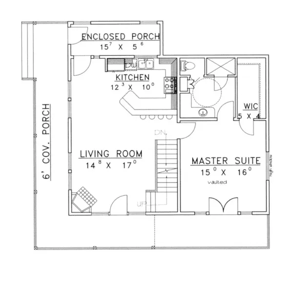 Mountain House Plan First Floor - Breckenridge Rustic Home 088D-0255 - Search House Plans and More