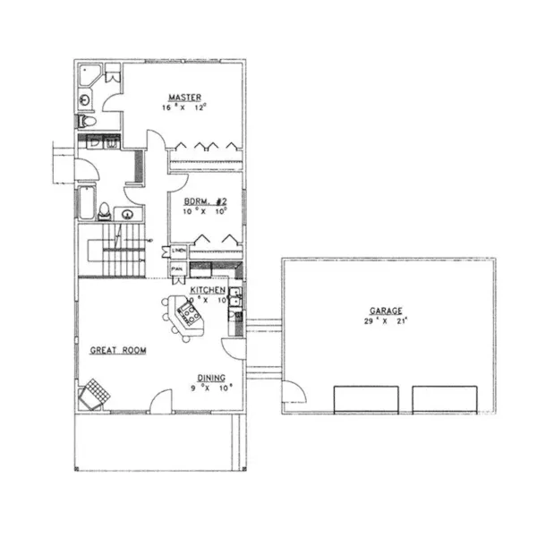 Vacation House Plan First Floor - Milliken Craftsman Home 088D-0266 - Shop House Plans and More