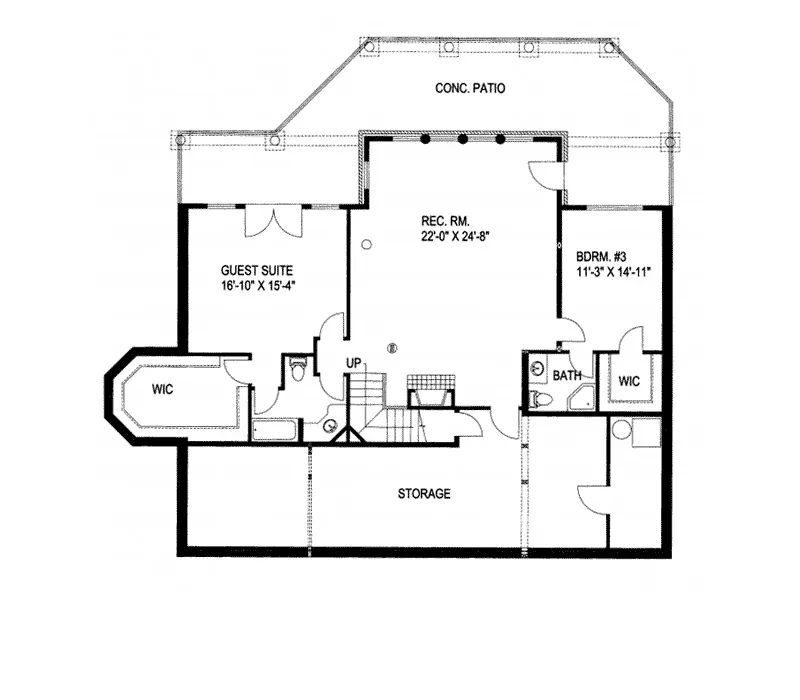 Luxury House Plan Lower Level Floor - Golden Canyon Luxury Log Home 088D-0269 - Search House Plans and More