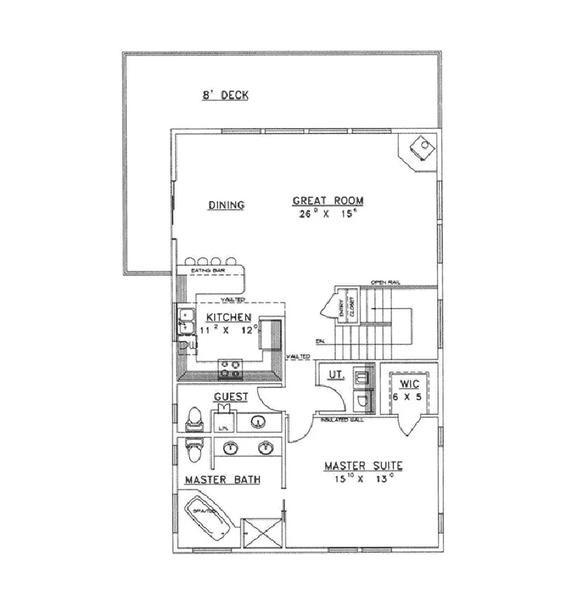 Mountain House Plan First Floor - Shawnee A-Frame Home 088D-0270 - Shop House Plans and More