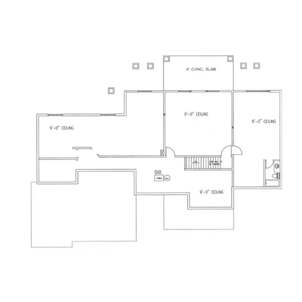 Contemporary House Plan Lower Level Floor - Vista Grande Rustic Home 088D-0271 - Shop House Plans and More