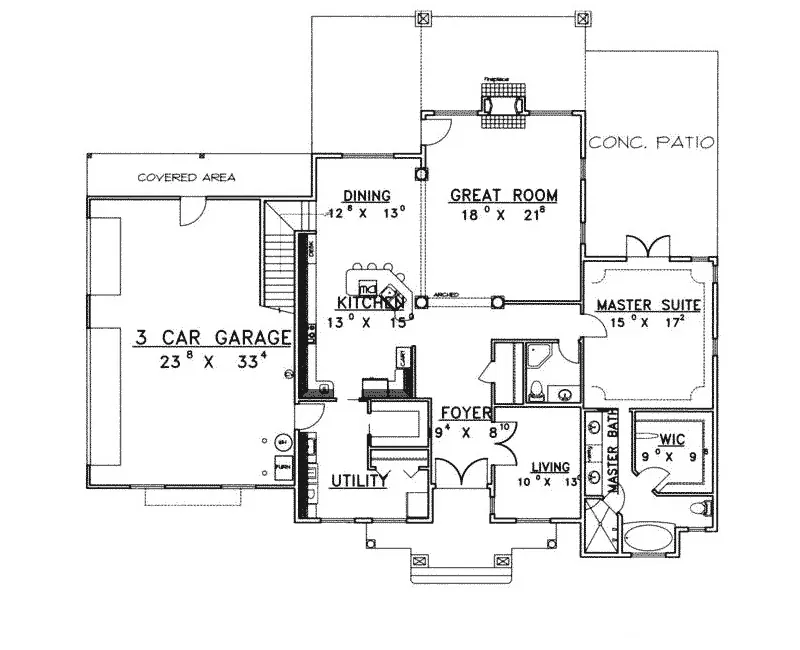 Sunbelt House Plan First Floor - Wild Horse Sunbelt Luxury Home 088D-0277 - Shop House Plans and More