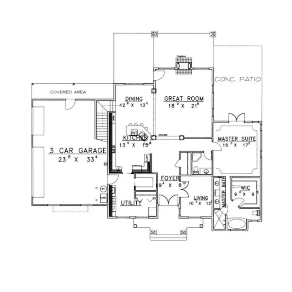 Luxury House Plan First Floor - Wild Horse Sunbelt Luxury Home 088D-0277 - Shop House Plans and More