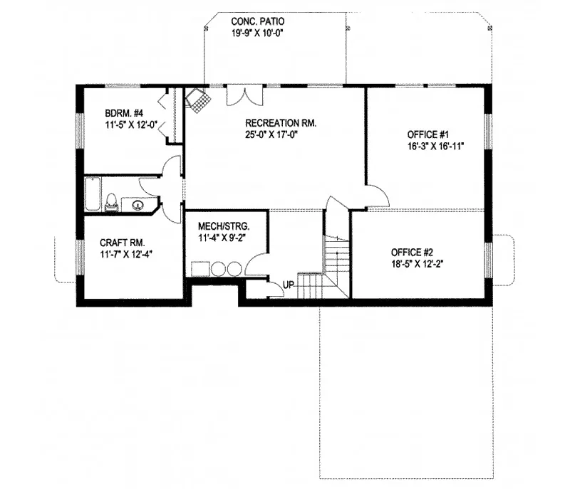 Luxury House Plan Lower Level Floor - Sheridan Lake Mountain Home 088D-0280 - Shop House Plans and More