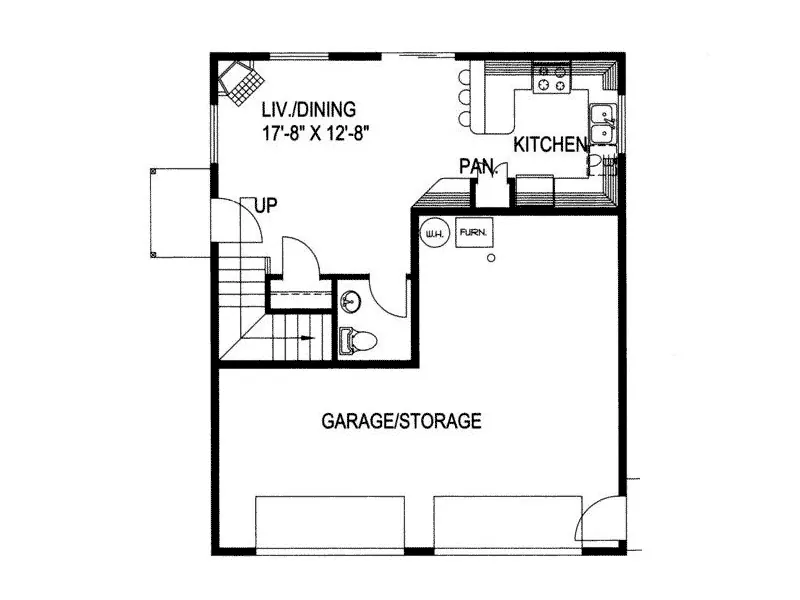 Bungalow House Plan First Floor - Red Cliff Bungalow Cottage Home 088D-0285 - Shop House Plans and More