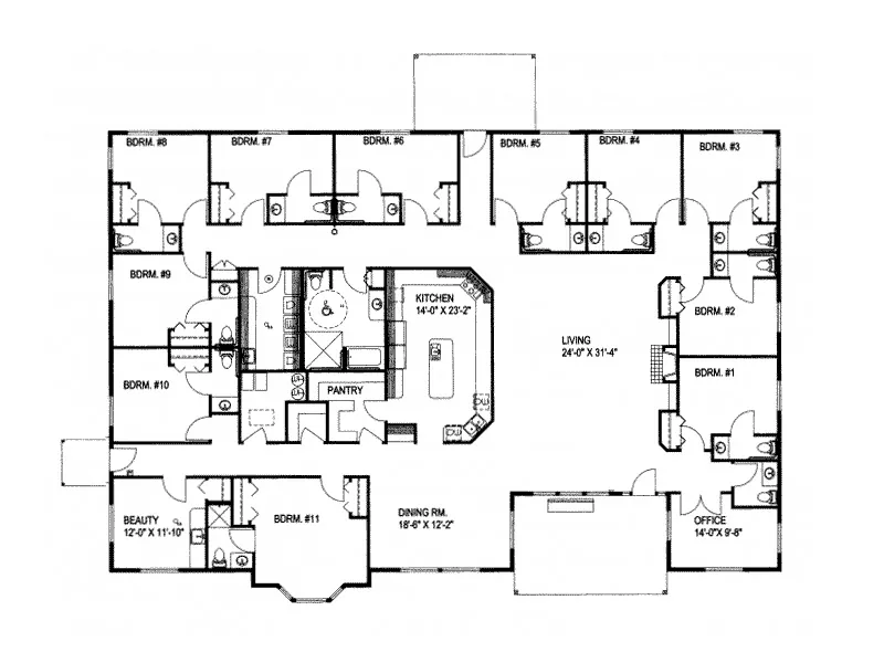Ranch House Plan First Floor - Black Forest Luxury Ranch Home 088D-0286 - Search House Plans and More