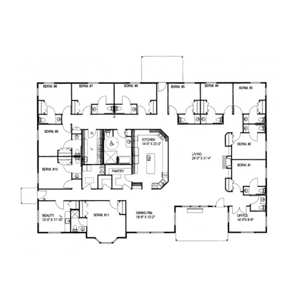 Luxury House Plan First Floor - Black Forest Luxury Ranch Home 088D-0286 - Search House Plans and More