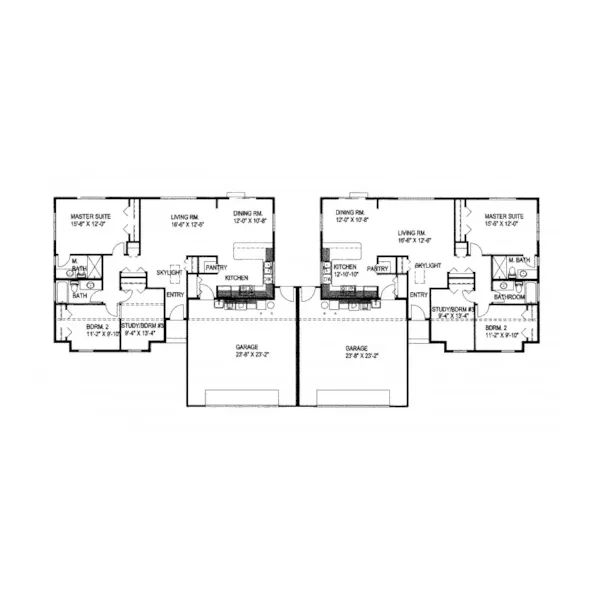 Country House Plan First Floor - Matheson Duplex 088D-0288 - Shop House Plans and More