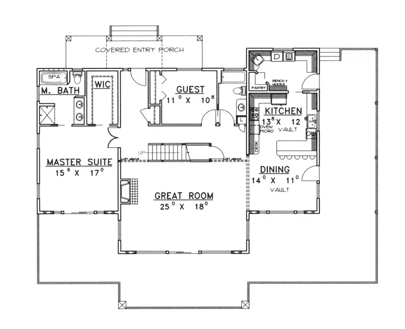 Country House Plan First Floor - Molina Hill Rustic Country Home 088D-0322 - Shop House Plans and More