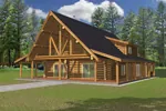 Large Beams Tower Over This Rustic Inspired Log House