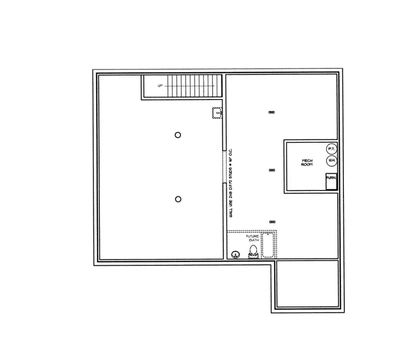 Log House Plan Lower Level Floor - Lodgepole Rustic Log Home 088D-0323 - Shop House Plans and More