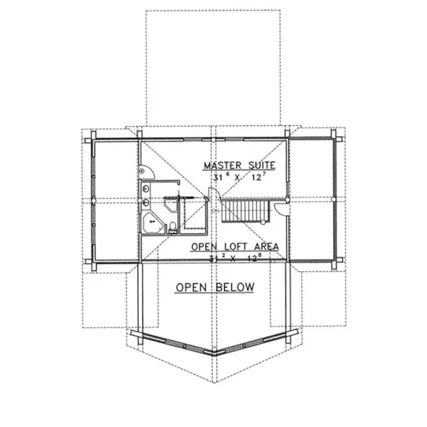 Contemporary House Plan Second Floor - Crested Butte Rustic Log Home 088D-0324 - Search House Plans and More