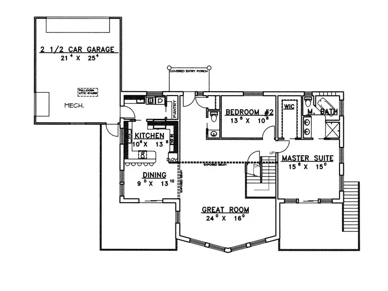 Modern House Plan First Floor - Plateau Hill A-Frame Style Home 088D-0330 - Shop House Plans and More