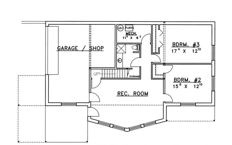 Country House Plan Lower Level Floor - Bonny Lake Contemporary Home 088D-0332 - Search House Plans and More