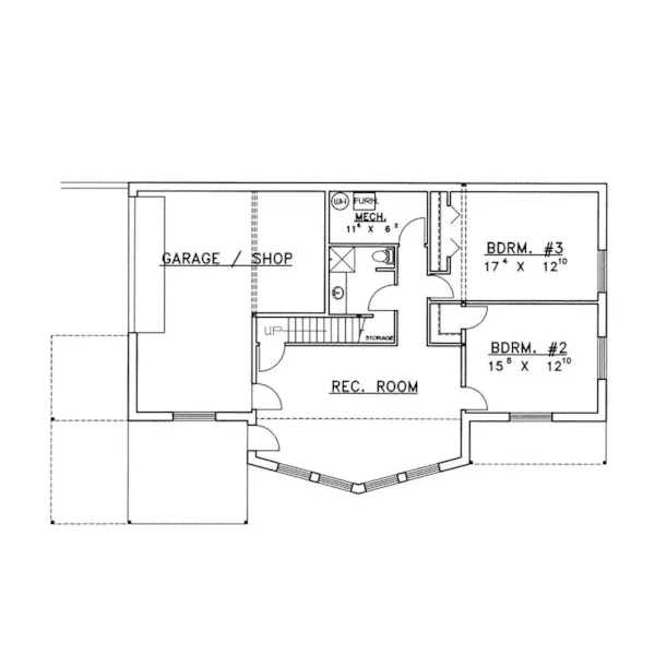 Luxury House Plan Lower Level Floor - Bonny Lake Contemporary Home 088D-0332 - Search House Plans and More