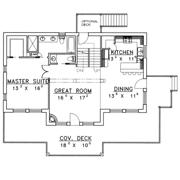 Traditional House Plan First Floor - Copper Mountain A-Frame Home 088D-0336 - Search House Plans and More