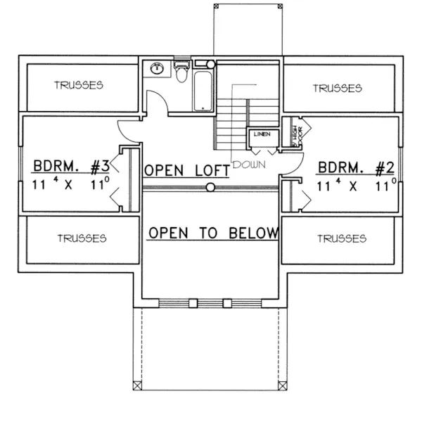 Traditional House Plan Second Floor - Copper Mountain A-Frame Home 088D-0336 - Search House Plans and More