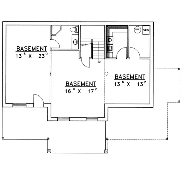 Traditional House Plan Lower Level Floor - Copper Mountain A-Frame Home 088D-0336 - Search House Plans and More