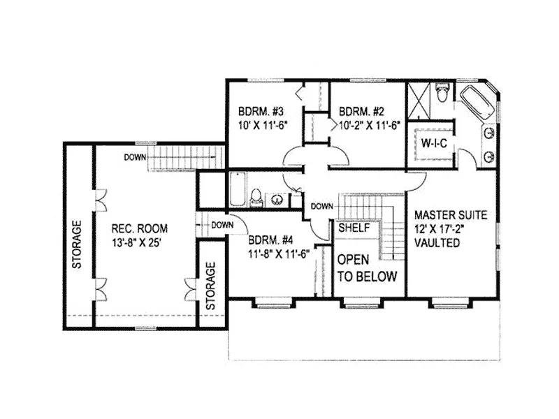 Country House Plan Second Floor - Brownbranch Country Home 088D-0338 - Search House Plans and More